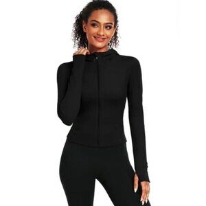 NELEUS Womens Hooded Athletic Jackets Zip Up Yoga Workout Jacket Slim Fit